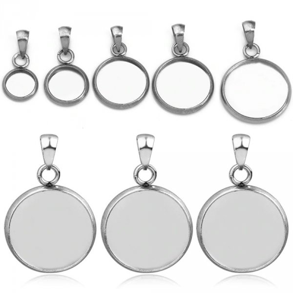 Cabochon holder 20 mm Stainless steel N&deg;04