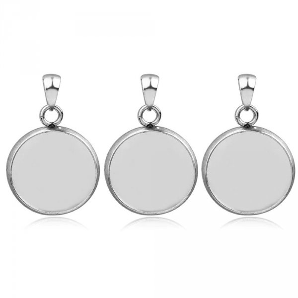 Cabochon holder 25 mm Stainless steel N&deg;04