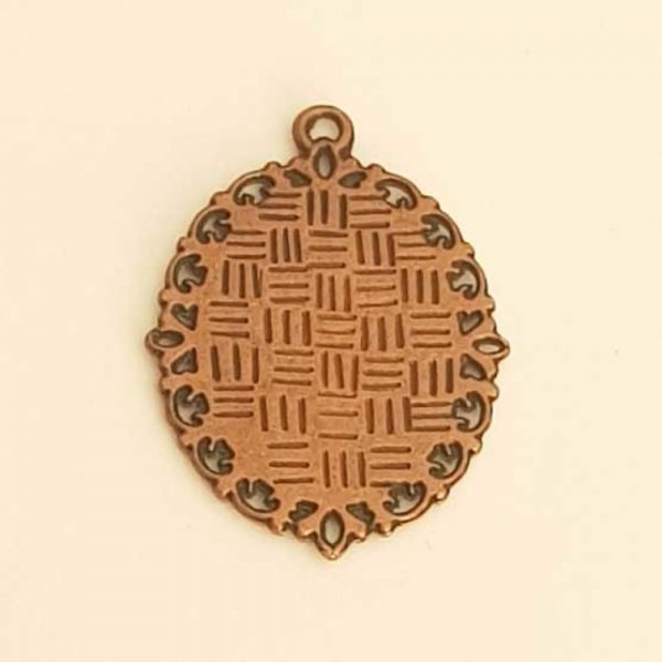Support cabochon Ovale de 25 X 18 mm Bronze N&deg;02