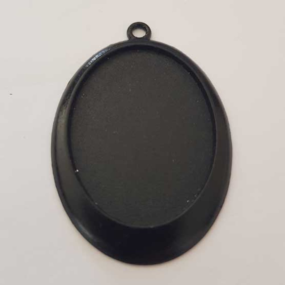 Support cabochon Ovale de 40 X 30 mm Métal Noir N°01