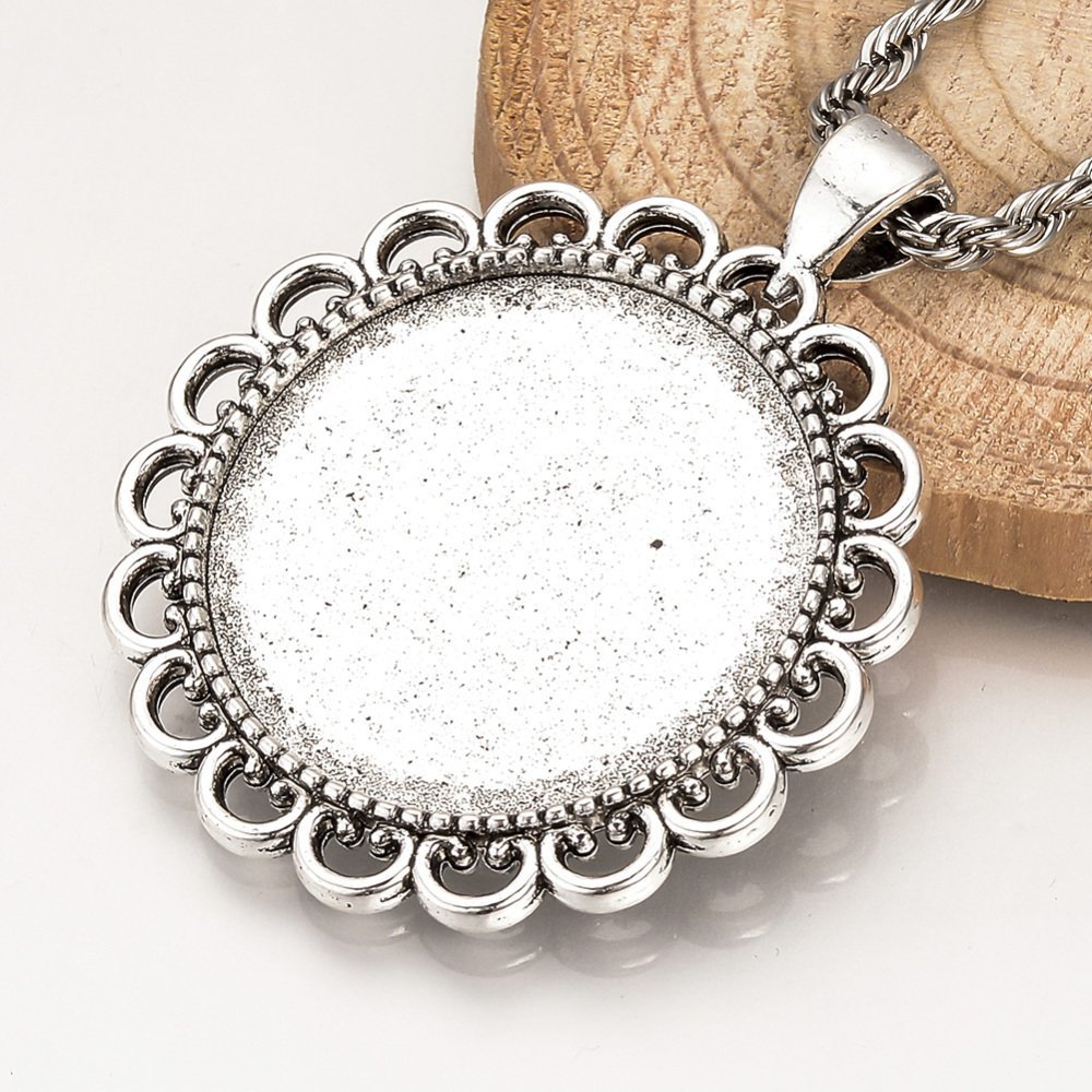 Support cabochon de 30 mm argent, pendentif cabochon 57AS