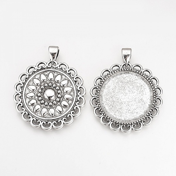 Support cabochon de 30 mm argent, pendentif cabochon 57AS