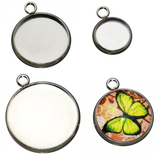 Round cabochon holder 08 mm Stainless steel N&deg;05 Closed ring