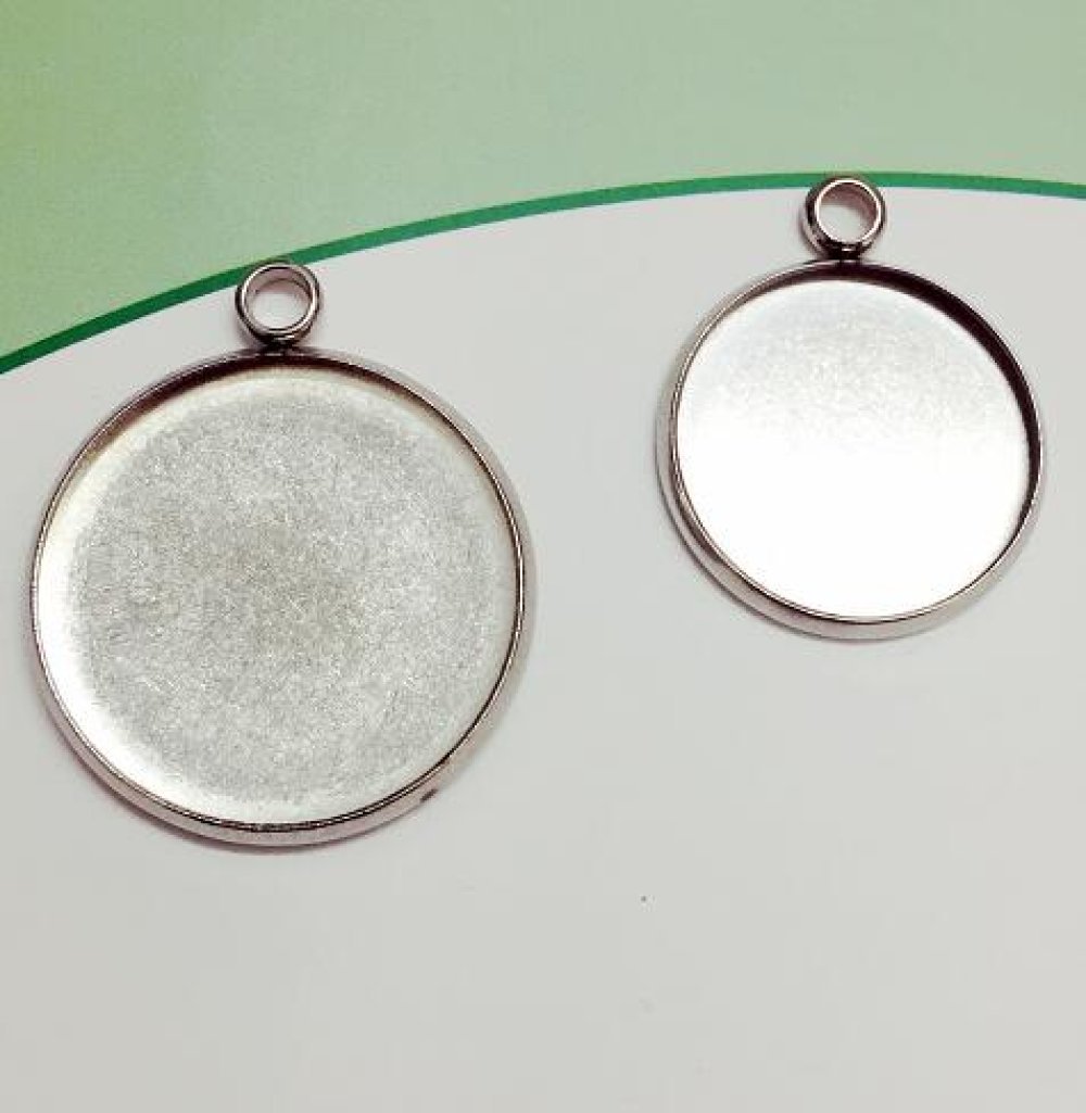 Round cabochon holder 08 mm Stainless steel N°05 Closed ring