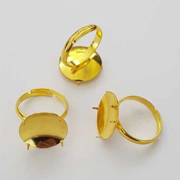 Adjustable ring support with 4 claws silver plate N&deg;02 Gold