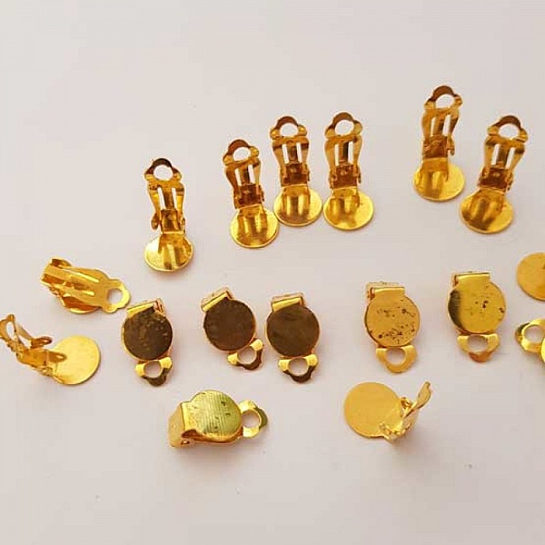 Earring Stands Clips Tray N&deg;04 2nd Choice x 10 Pairs Gold