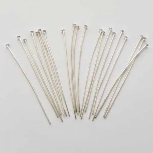 Tige / clou 50mm &agrave; t&ecirc;te plate argent&eacute; x 20 pi&egrave;ces 2&egrave;me choix