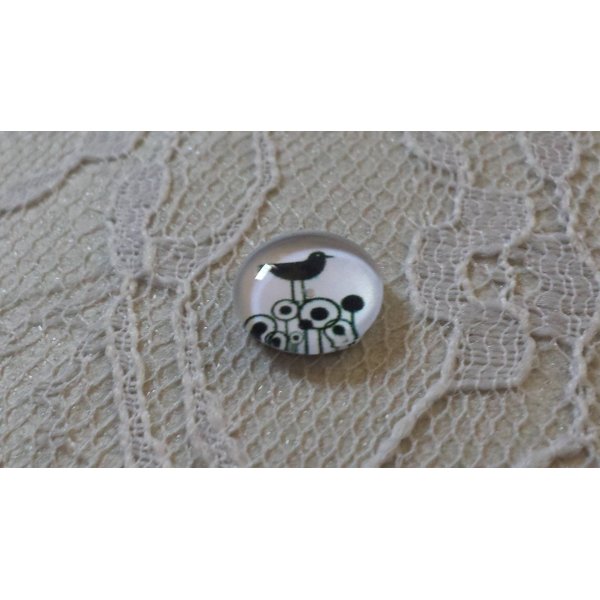 round glass cabochon 10mm birds 018 