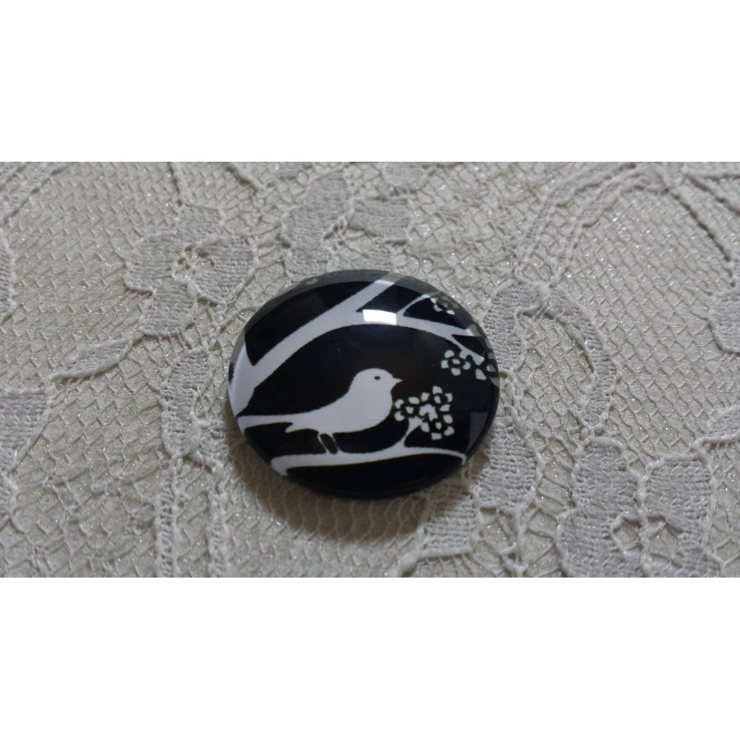 round glass cabochon 10mm birds 021 