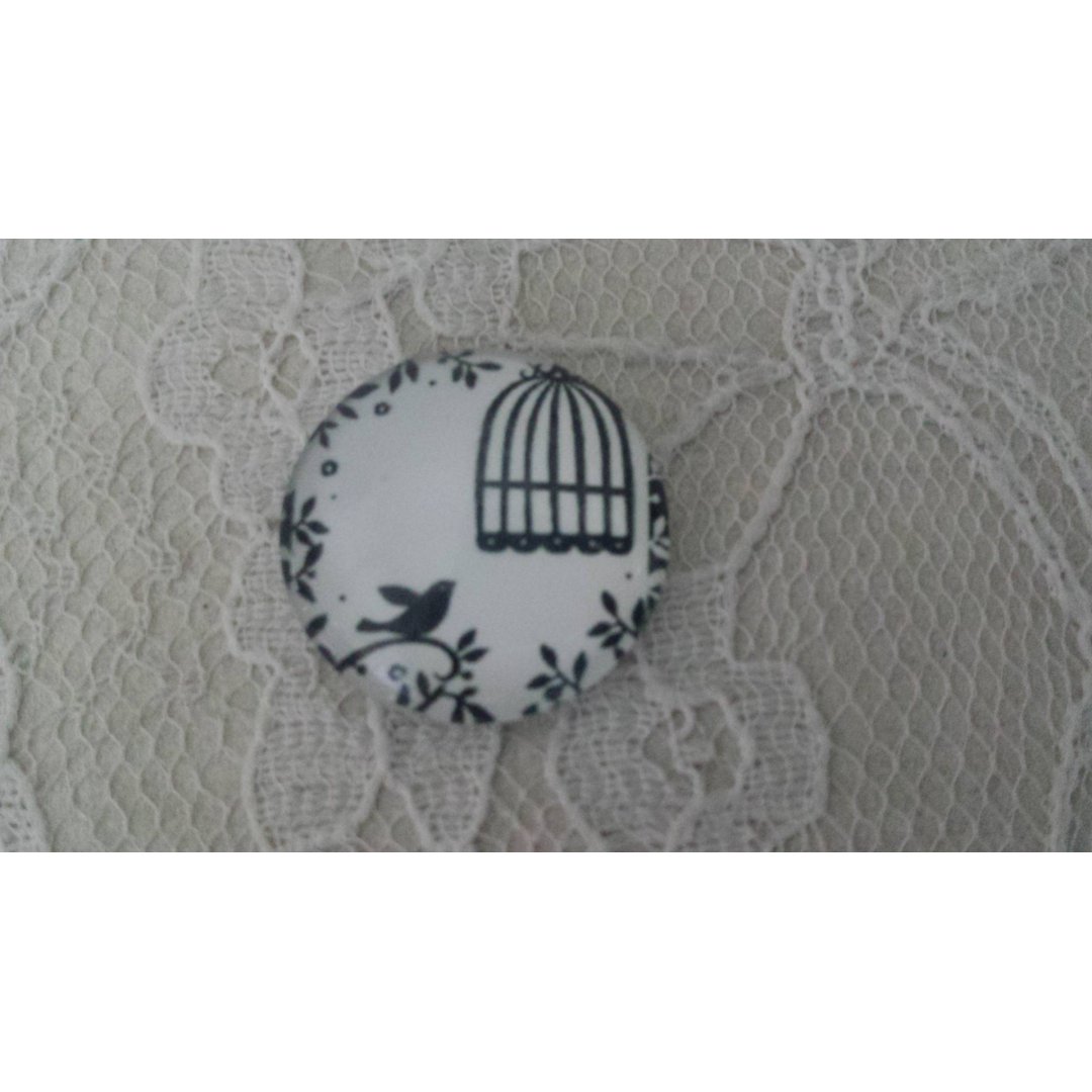 round glass cabochon 10mm birds 014 