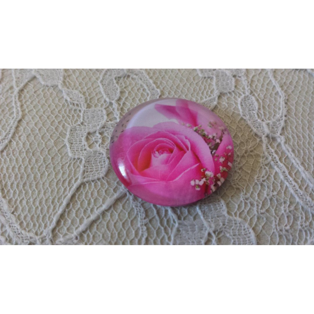 round glass cabochon 20mm flower 01-037 