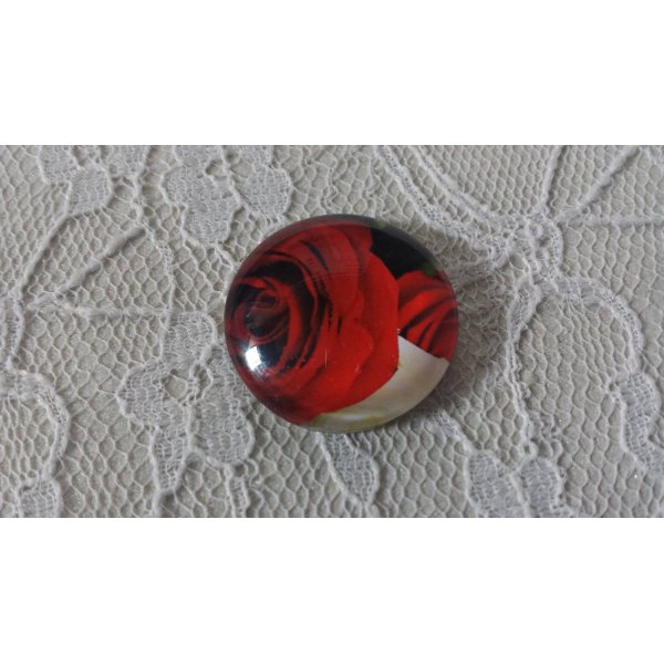 round glass cabochon 20mm flower 01-027 