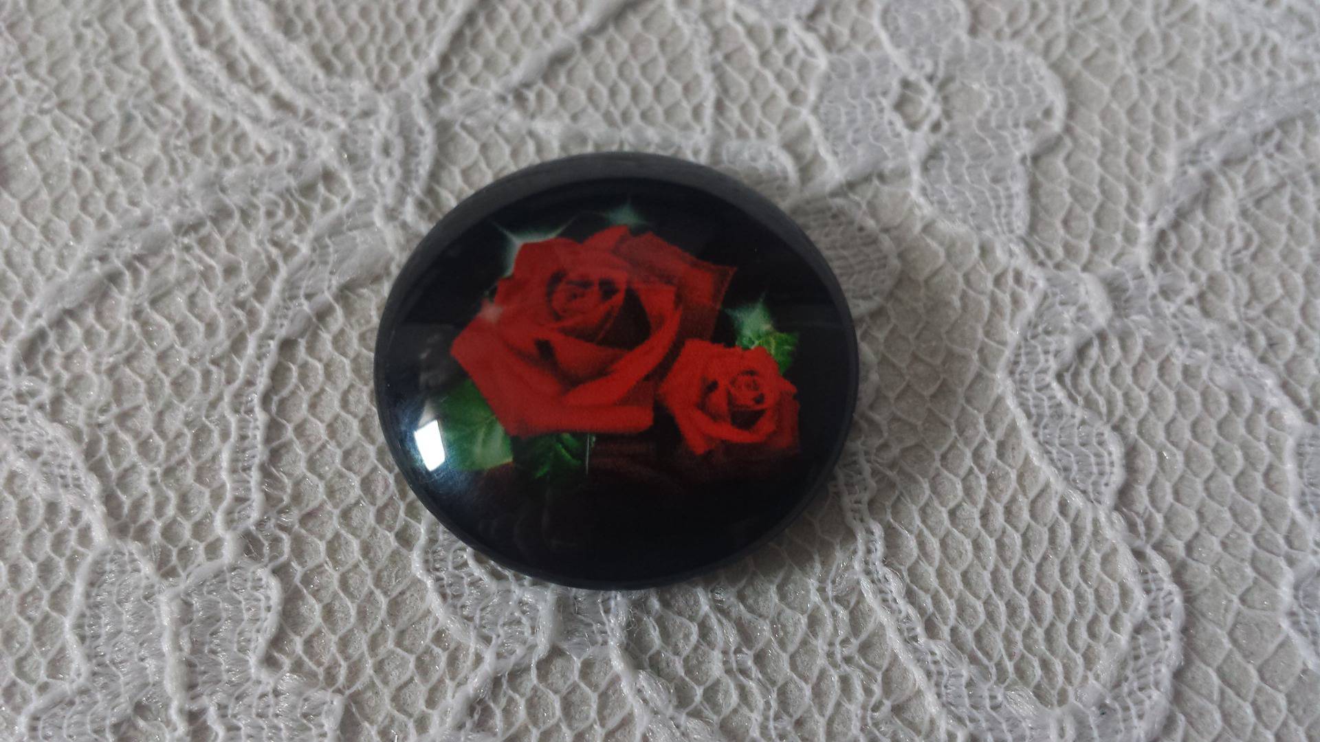 round glass cabochon 20mm flower 01-001 