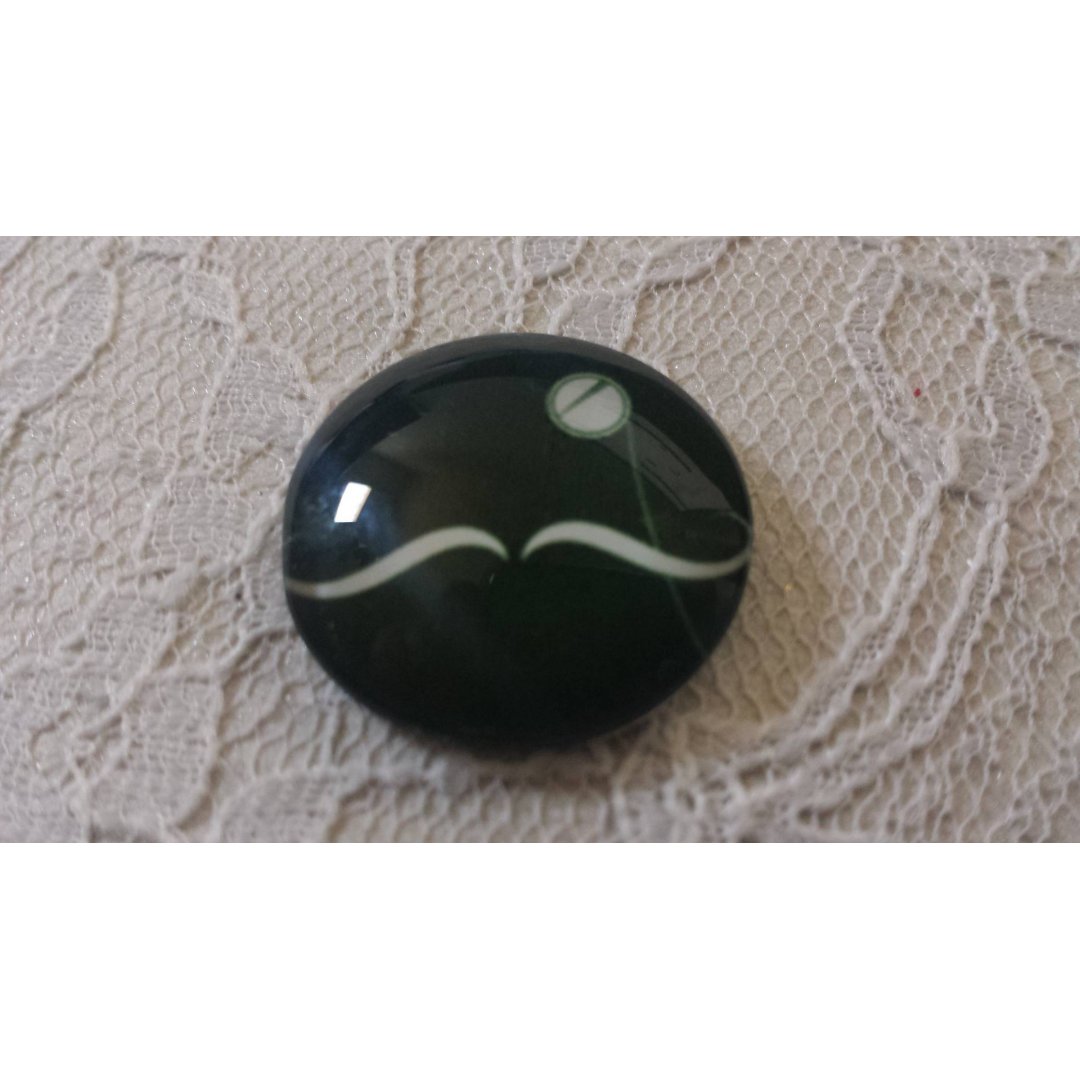 round glass cabochon 25mm mustache 039 