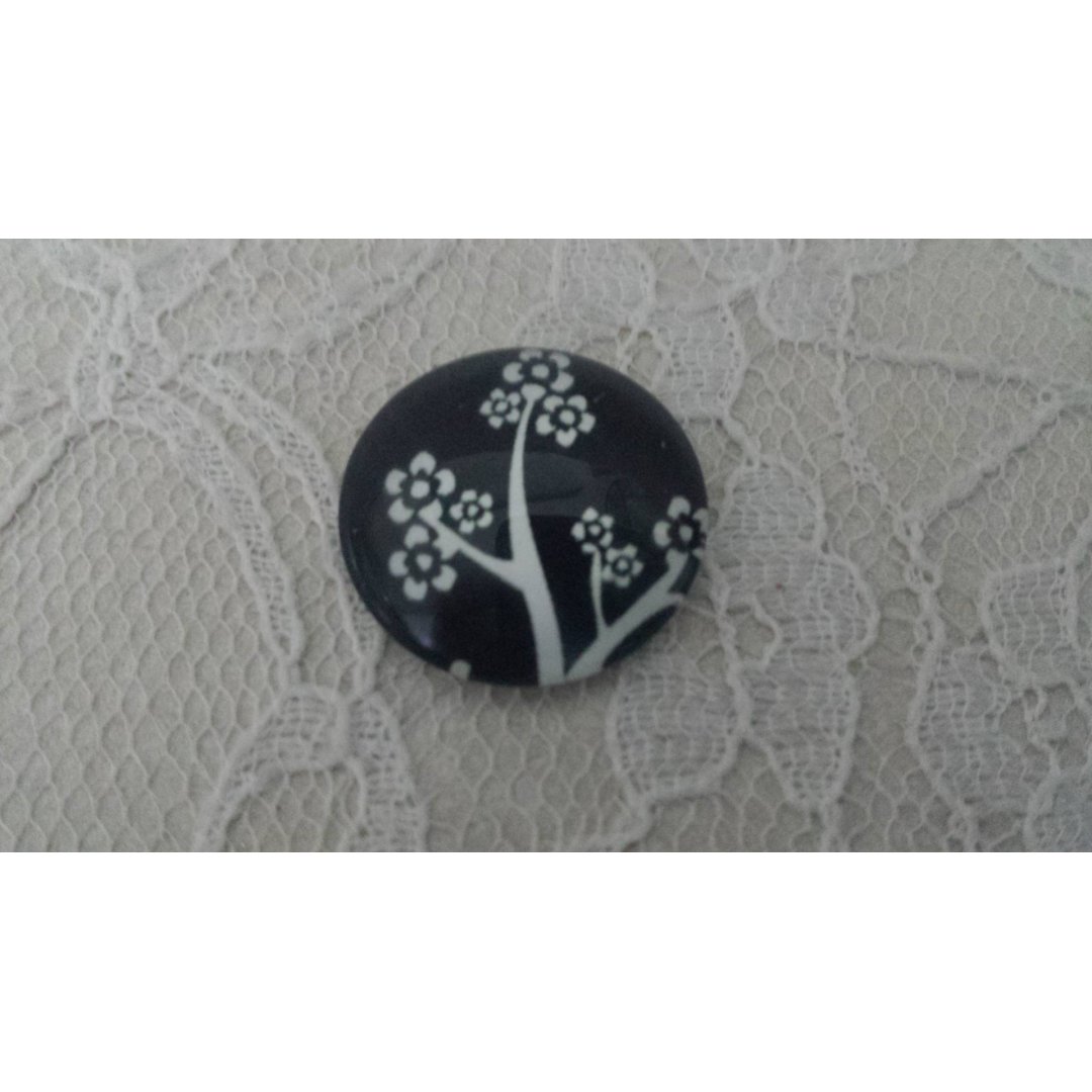 round glass cabochon 25mm birds 020 