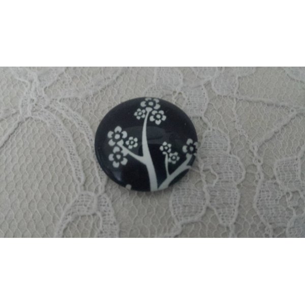 round glass cabochon 25mm birds 020 
