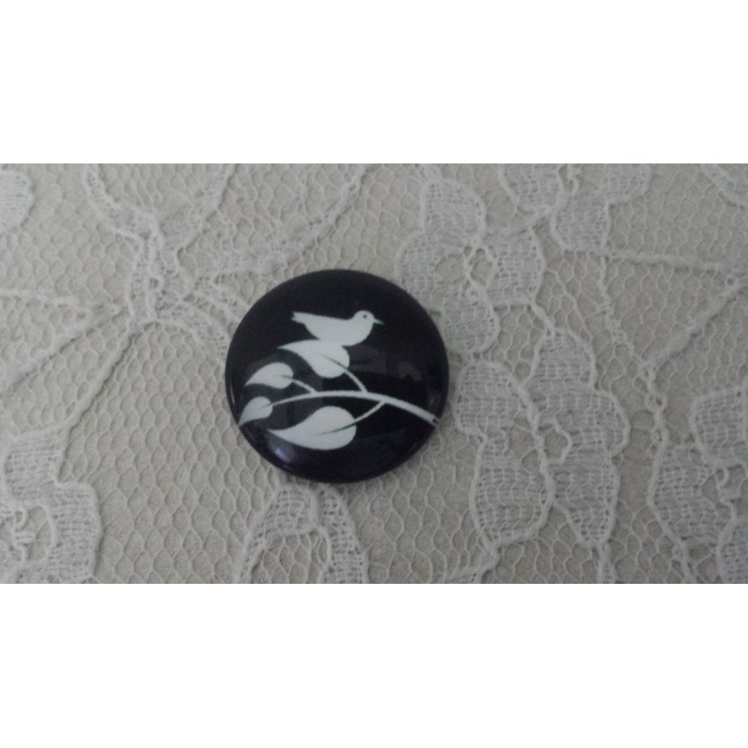 round glass cabochon 25mm birds 013 