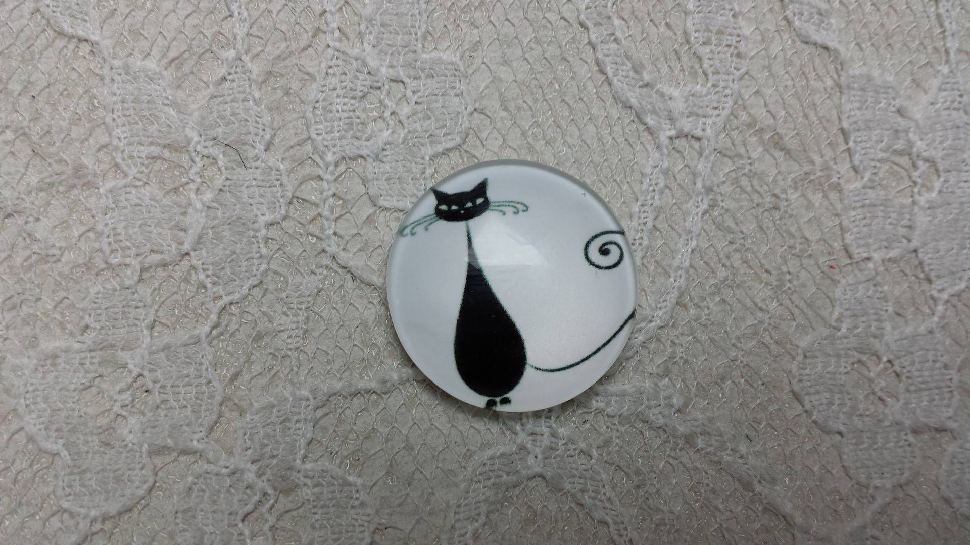 round glass cabochon 25mm cat 013 