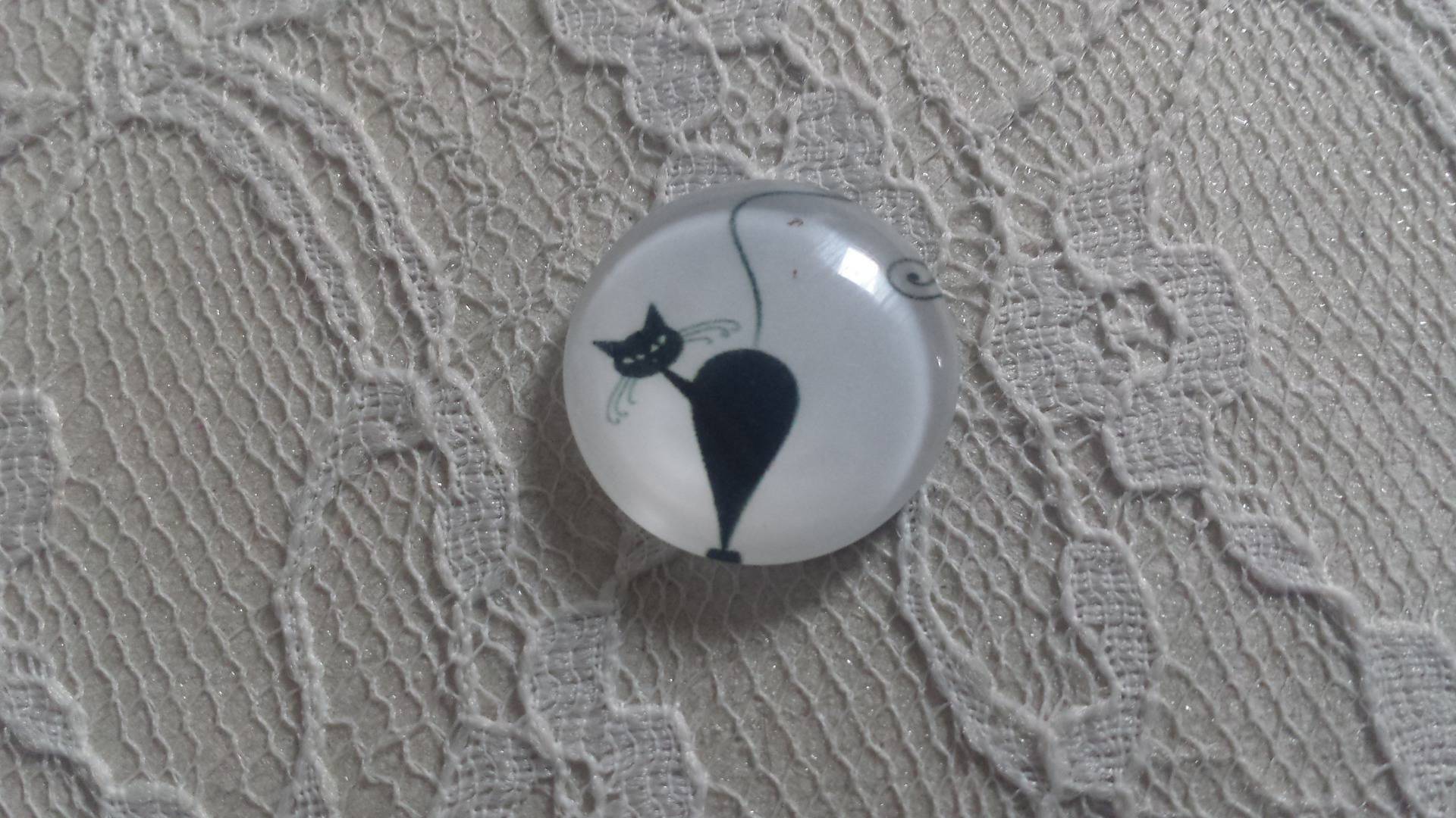 round glass cabochon 25mm cat 002 