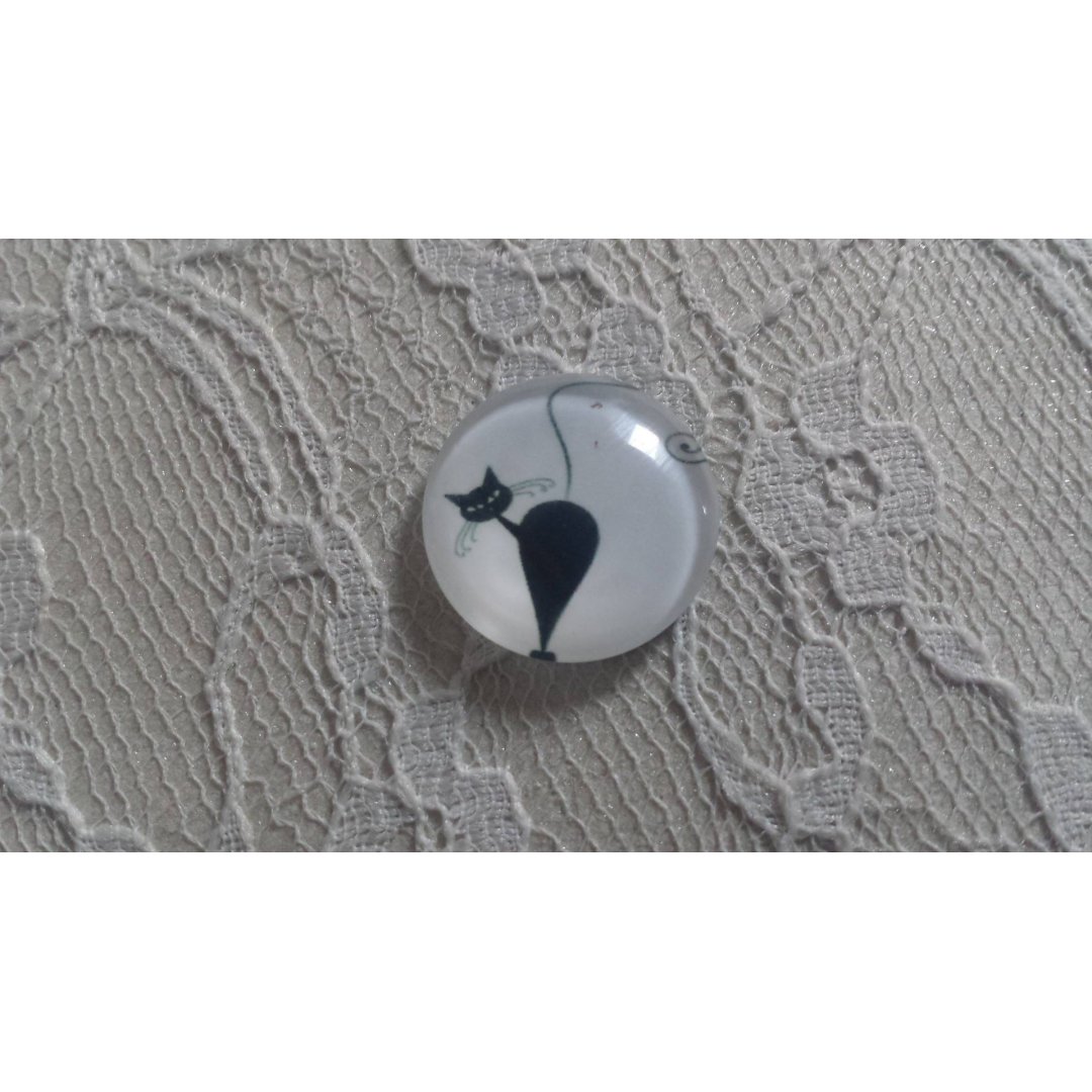 round glass cabochon 25mm cat 002 