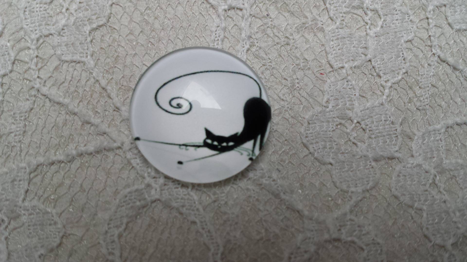 round glass cabochon 20mm cat 014 