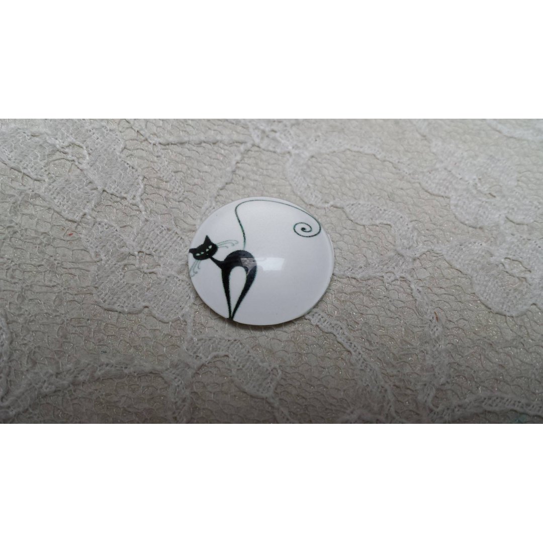 round glass cabochon 20mm cat 006 