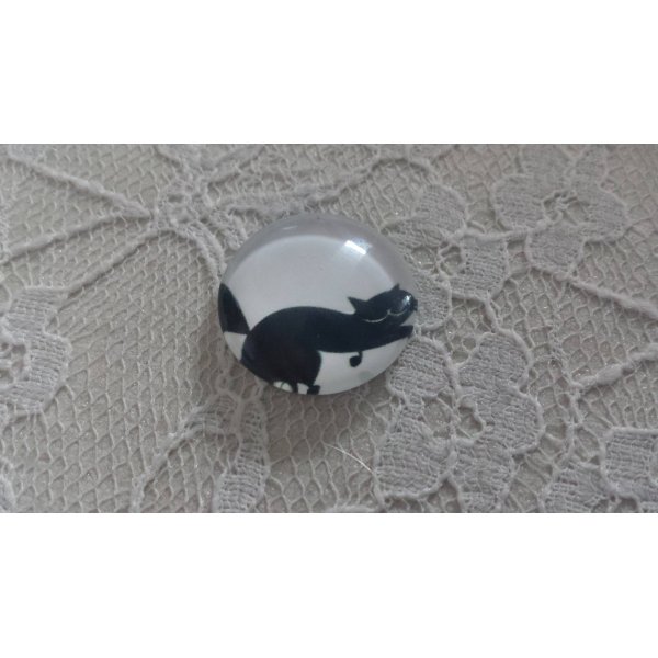 round glass cabochon 20mm cat 003 