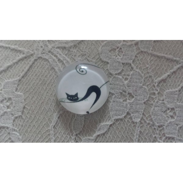 round glass cabochon 20mm cat 001 