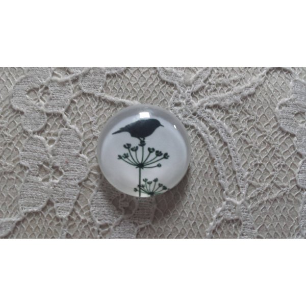 round glass cabochon 20mm birds 019 