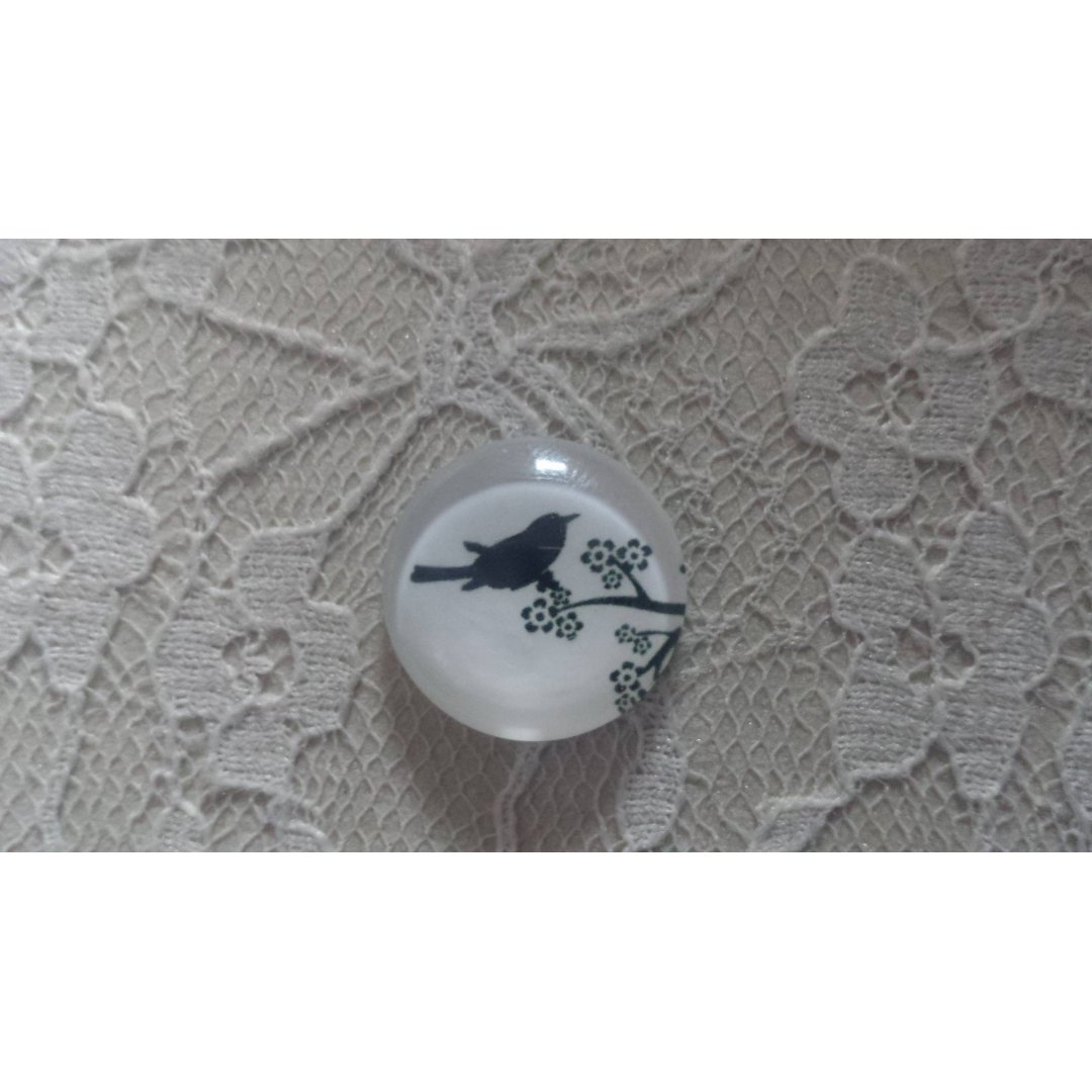 round glass cabochon 20mm birds 016 