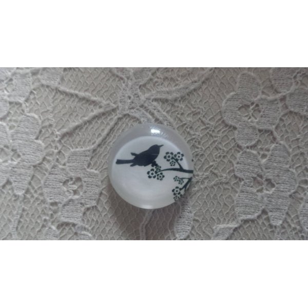 round glass cabochon 20mm birds 016 