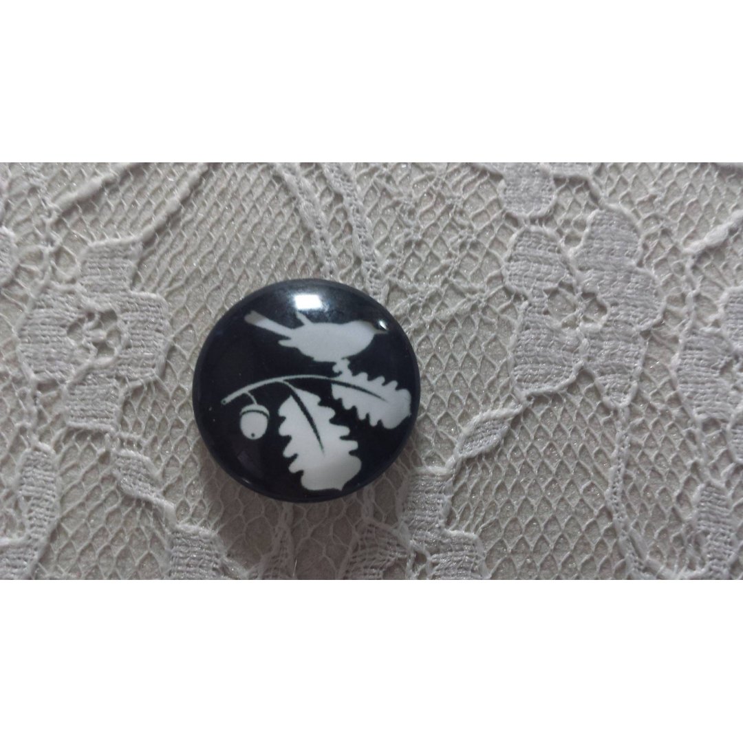 round glass cabochon 20mm birds 005 