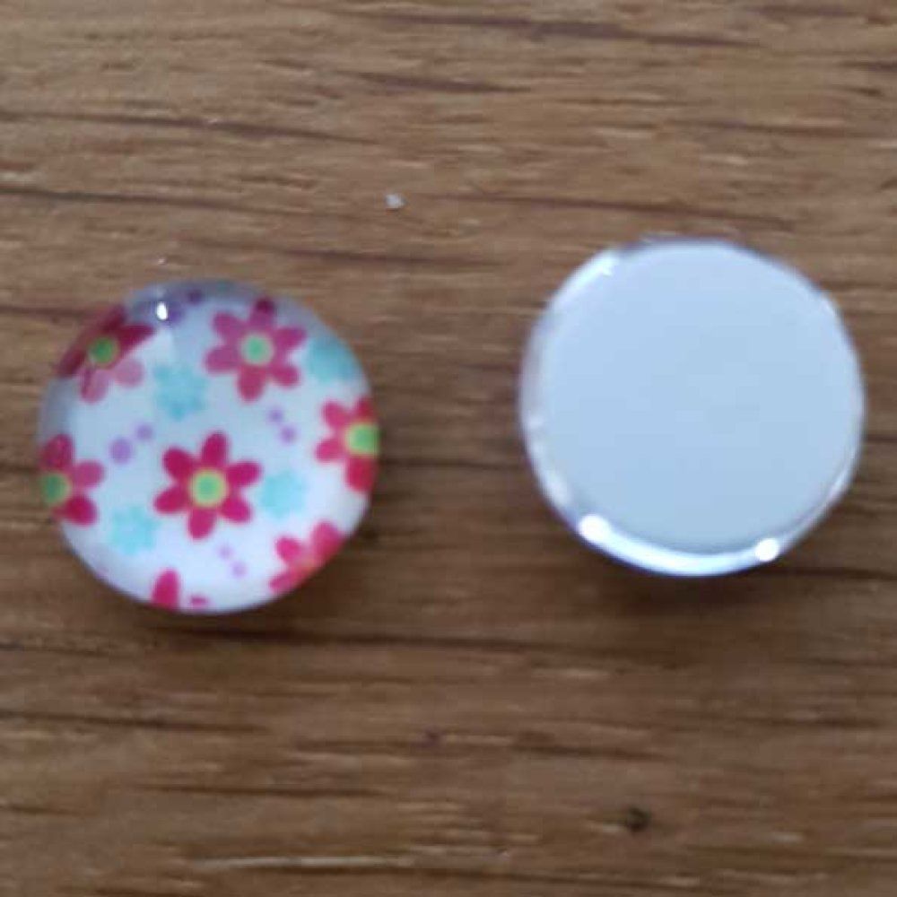 cabochon rond en verre 10mm divers 008