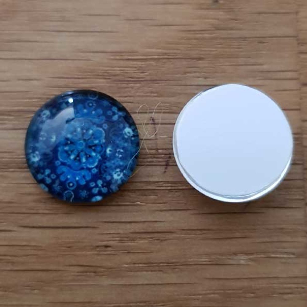 cabochon rond en verre 14mm divers 009