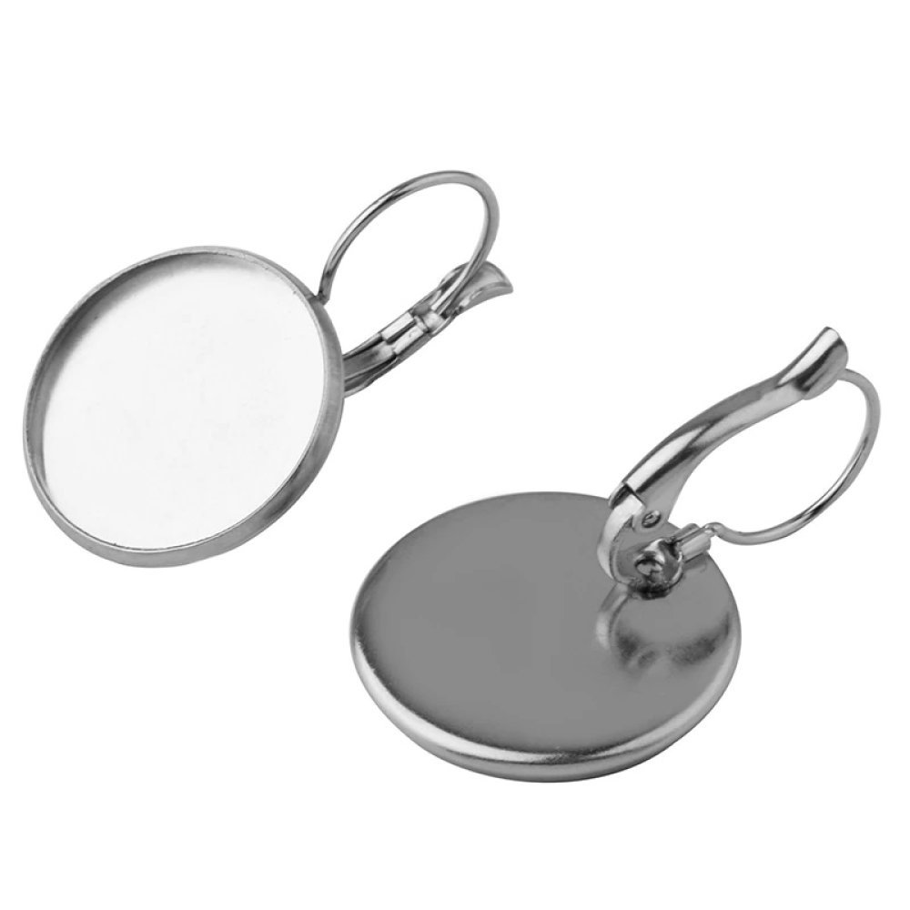 support cabochon stainless steel earring 18 mm N°07