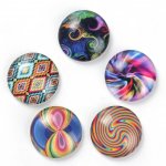 Lot 20 glass cabochons round 25 mm 95108