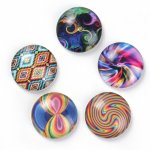 Lot 40 glass cabochons round 25 mm 95108