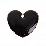 10 silver sequins enamelled double face heart N°06