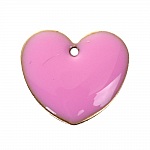 10 silver sequins enamelled double face heart N°07