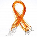 Collier ruban organza N°07 et cordon enduit ciré