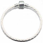 European bracelet braided Clip Uni 02 FROM 15 TO 23 CM White