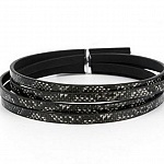 Leather 05 mm Black snake skin design 1 meter