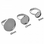 1 support cabochon ring of 16 mm silver n°04