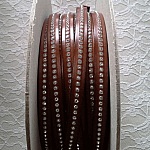 Leather Bruno of 10 mm Swarovski Strass by 20 cm