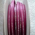 Leather DD-Fuxia of 10 mm Swarovski Strass by 20 cm