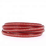 Khaki Leather Ball 06 mm with nickel free ball chain per 20 cm