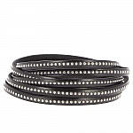 Black Leather Ball 06 mm with nickel free ball chain per 20 cm