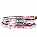 Leather Ball Mirror Pink Metal 06 mm with nickel free ball chain per 20 cm
