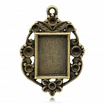 1 rectangular cabochon holder N°03 Bronze