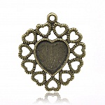 1 cabochon support Heart N°01 Bronze